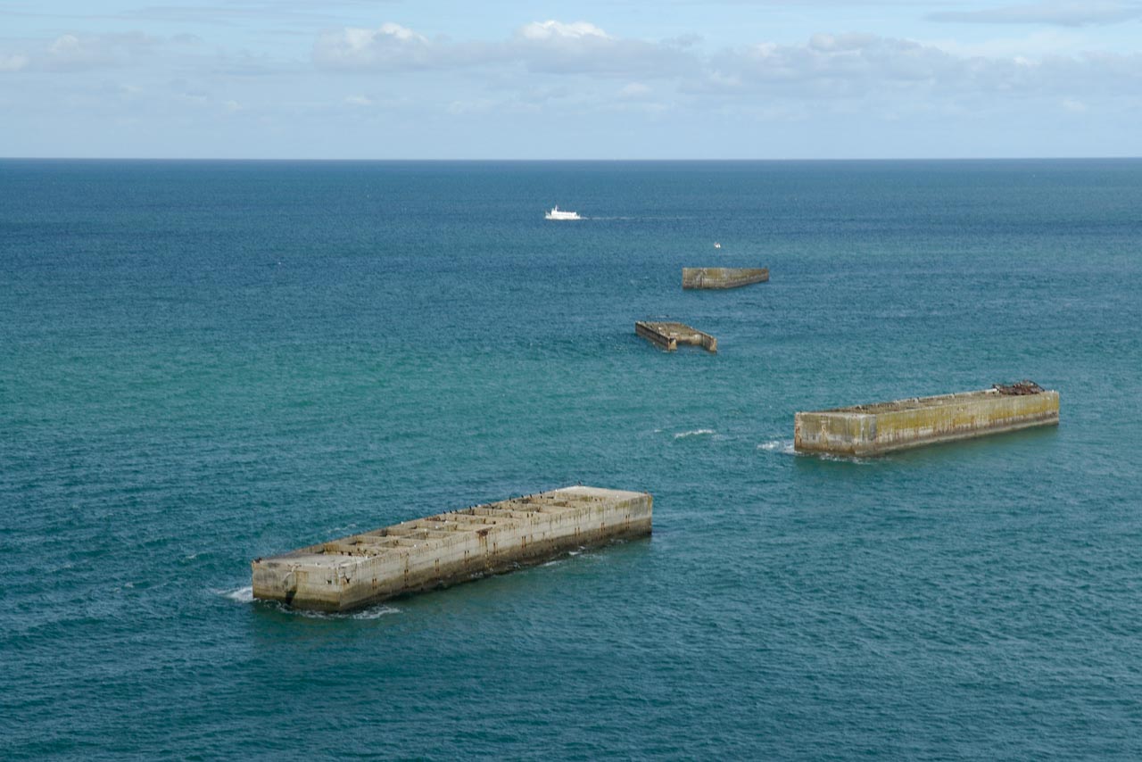 La plage de Arromanches en Normandie.