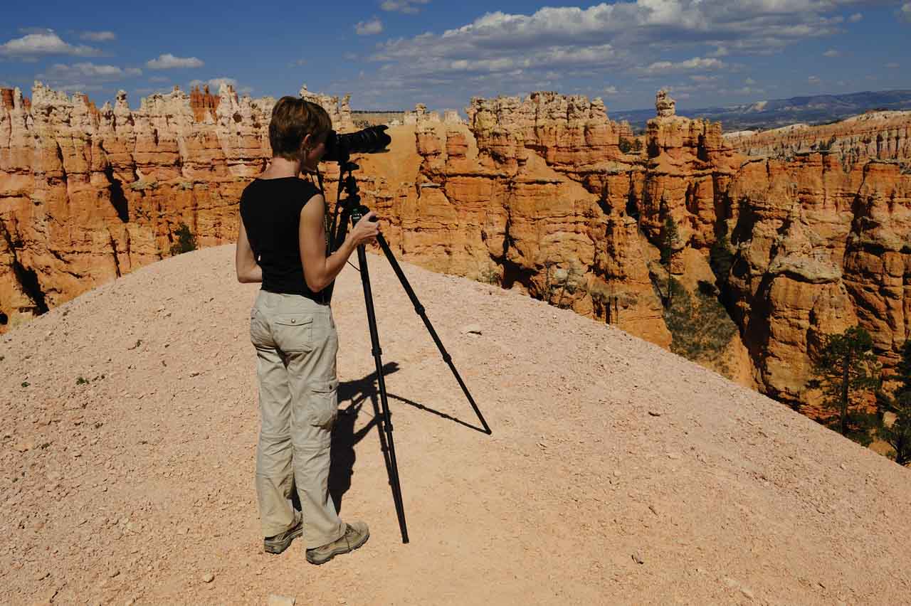 Dans les paysages féériques de Bryce Canyon. A la recherche du meilleur cadrage.