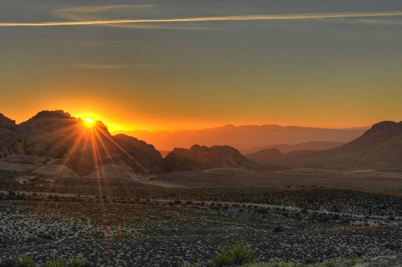 Landscape in color of Red Rock Canyon in Nevada, United States.