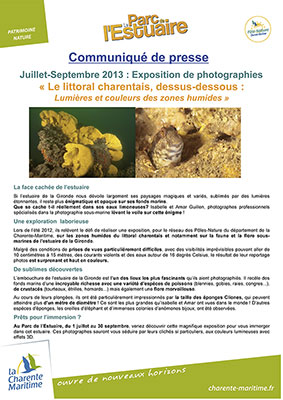 Exposition Dessus Dessous : Le littoral Charentais. Photographies par Amar Guillen.