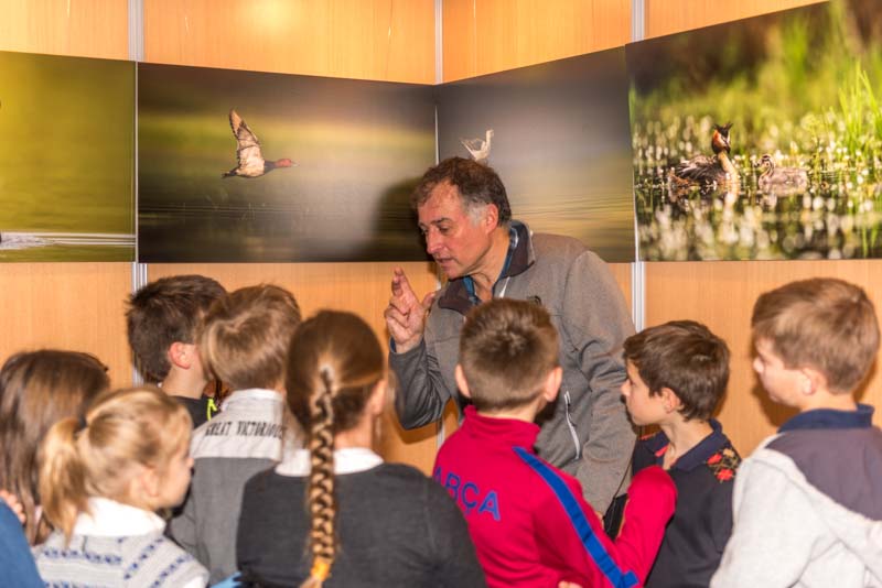 The exhibition 'Atmospheres on the ponds of the Dombes' was installed during the international nature festival of Montier en Der in November 2017.