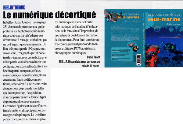 Article dans plongée mag