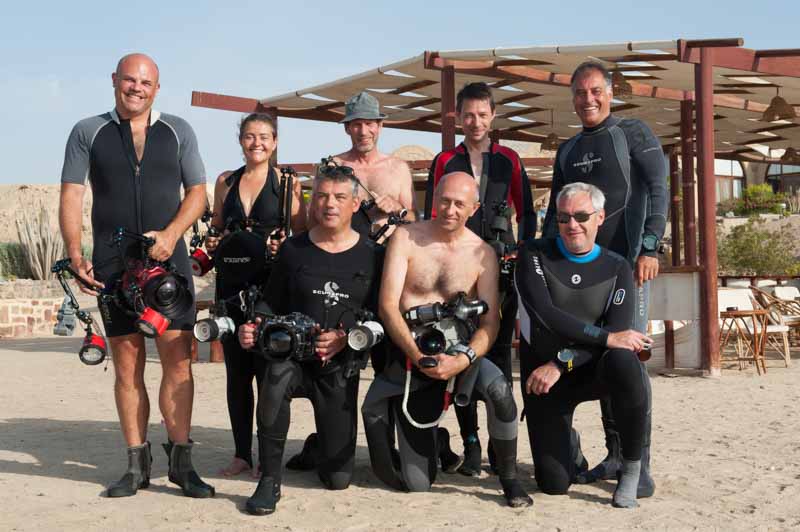 Les participants au stage de photo sous-marine à Marsa Shagra en septembre 2015