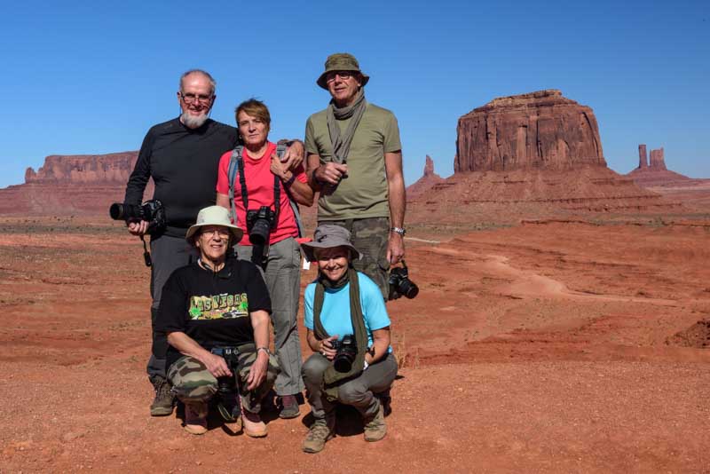 Les participants au voyage photo "Grand Cercle I" autour du Grand Canyon : Daniel, Josiane, Patrick, Dominique et Pascale.