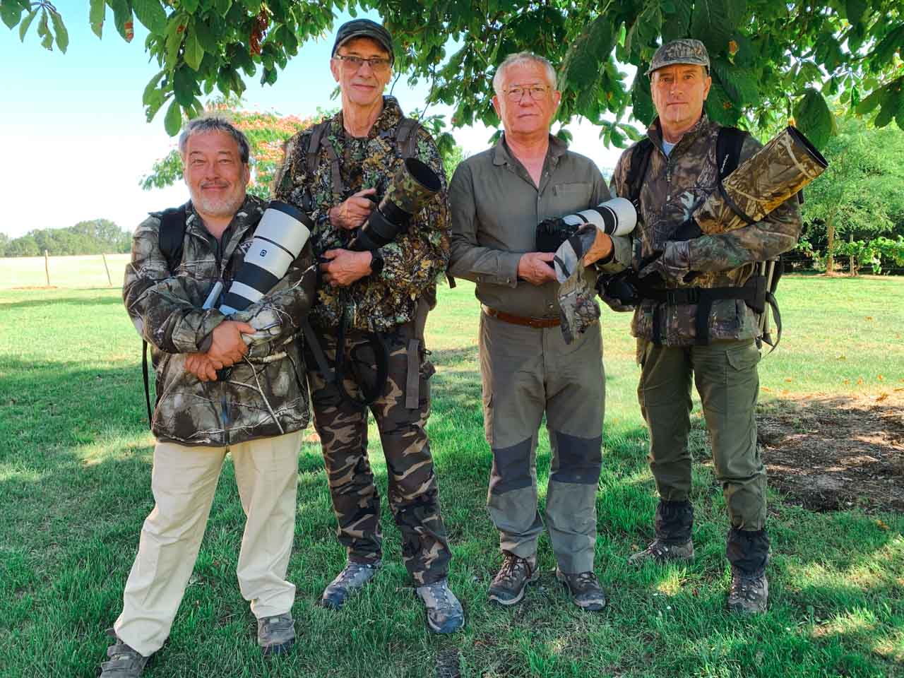 Les participants au stage de photo animalière faons du 4 juillet 2022 en Charente-Maritime.