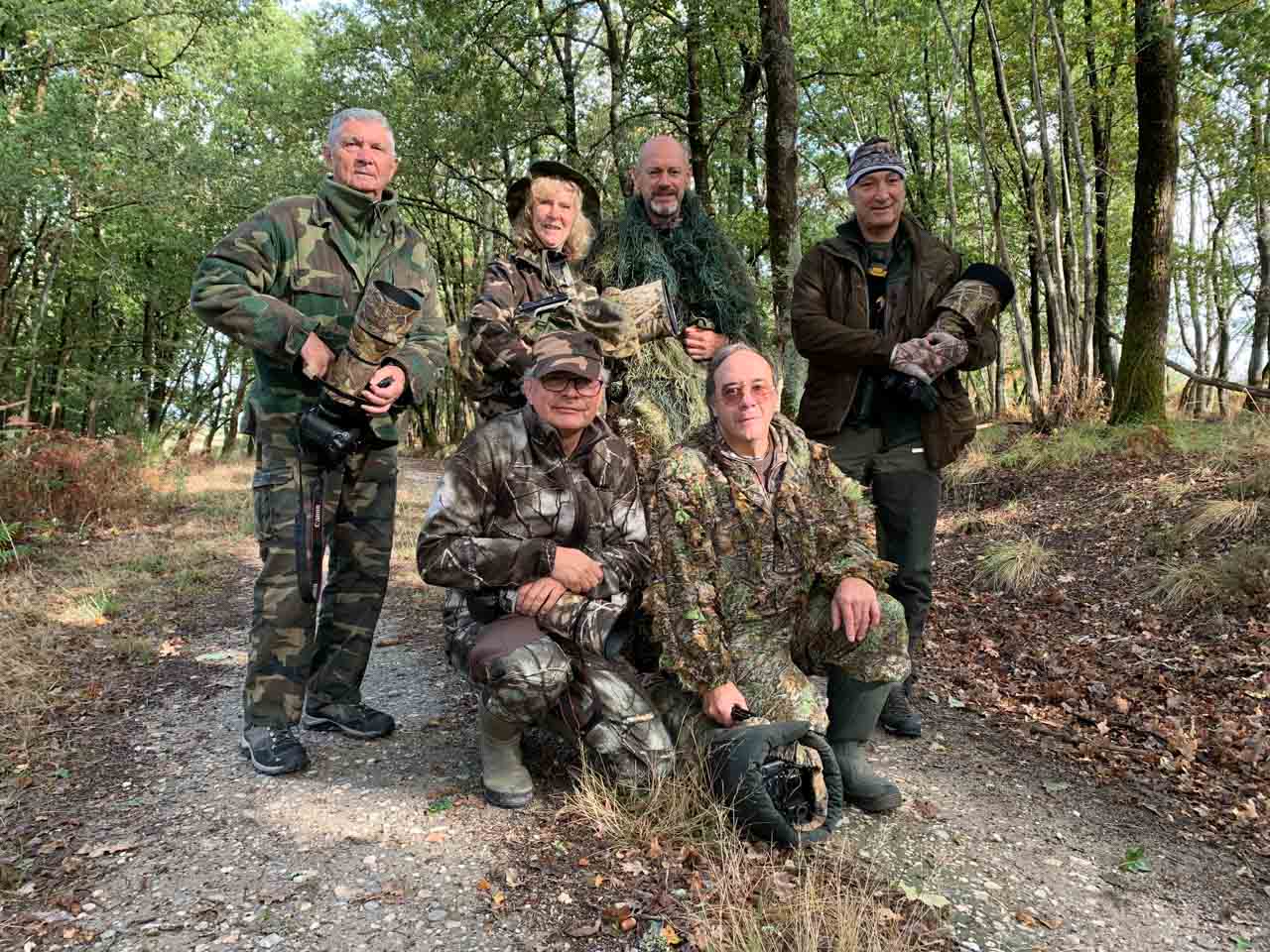 Les participants au stage de photo animalière brame du cerf du 25 septembre 2022 en Charente-Maritime.