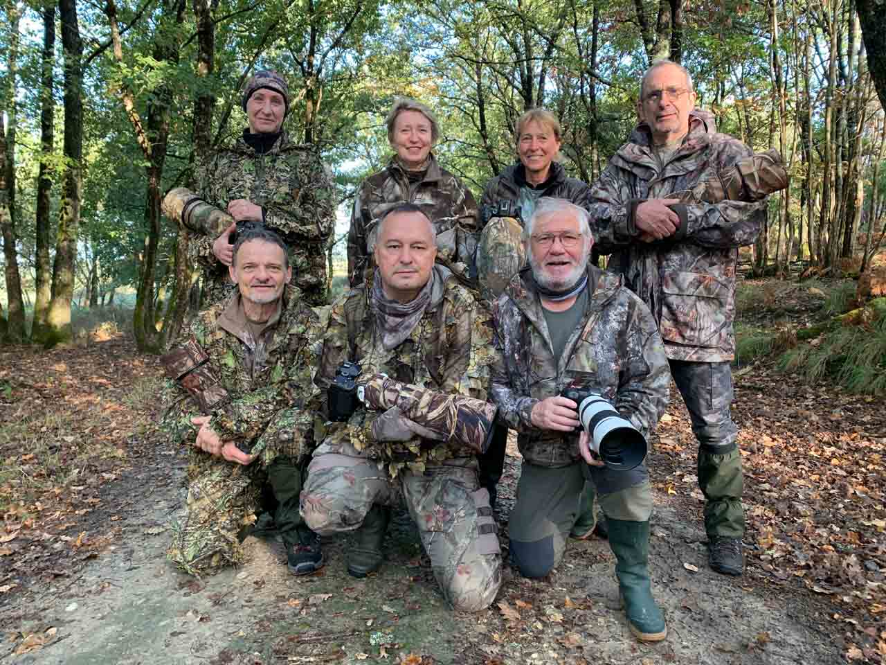 Les participants au stage de photo animalière brame du cerf du 16 octobre 2022 en Charente-Maritime.