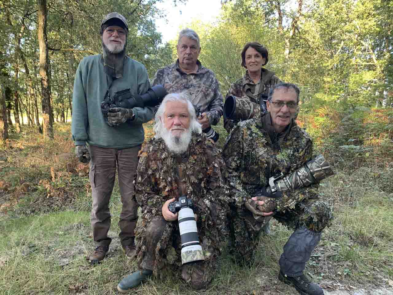 Les participants au stage de photo animalière brame du cerf du 24 septembre 2023 en Charente-Maritime.