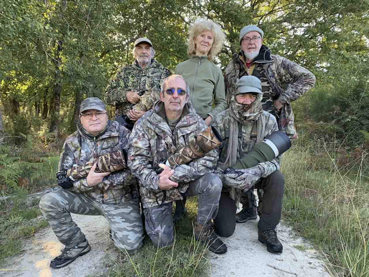 Les participants au stage de photo animalière brame du cerf du 1 octobre 2023 en Charente-Maritime.