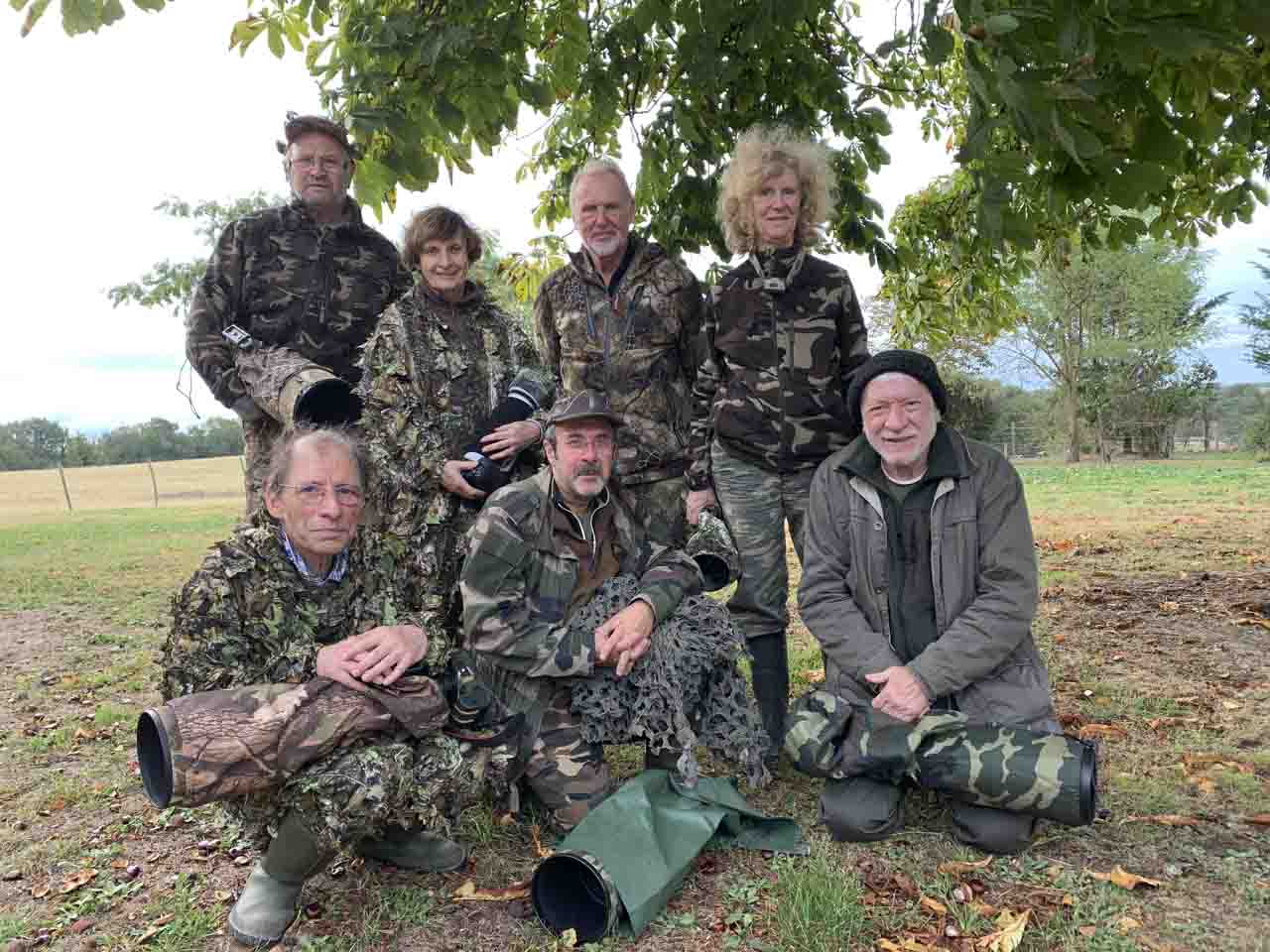 Les participants au stage de photo animalière brame du cerf du 15 octobre 2023 en Charente-Maritime.