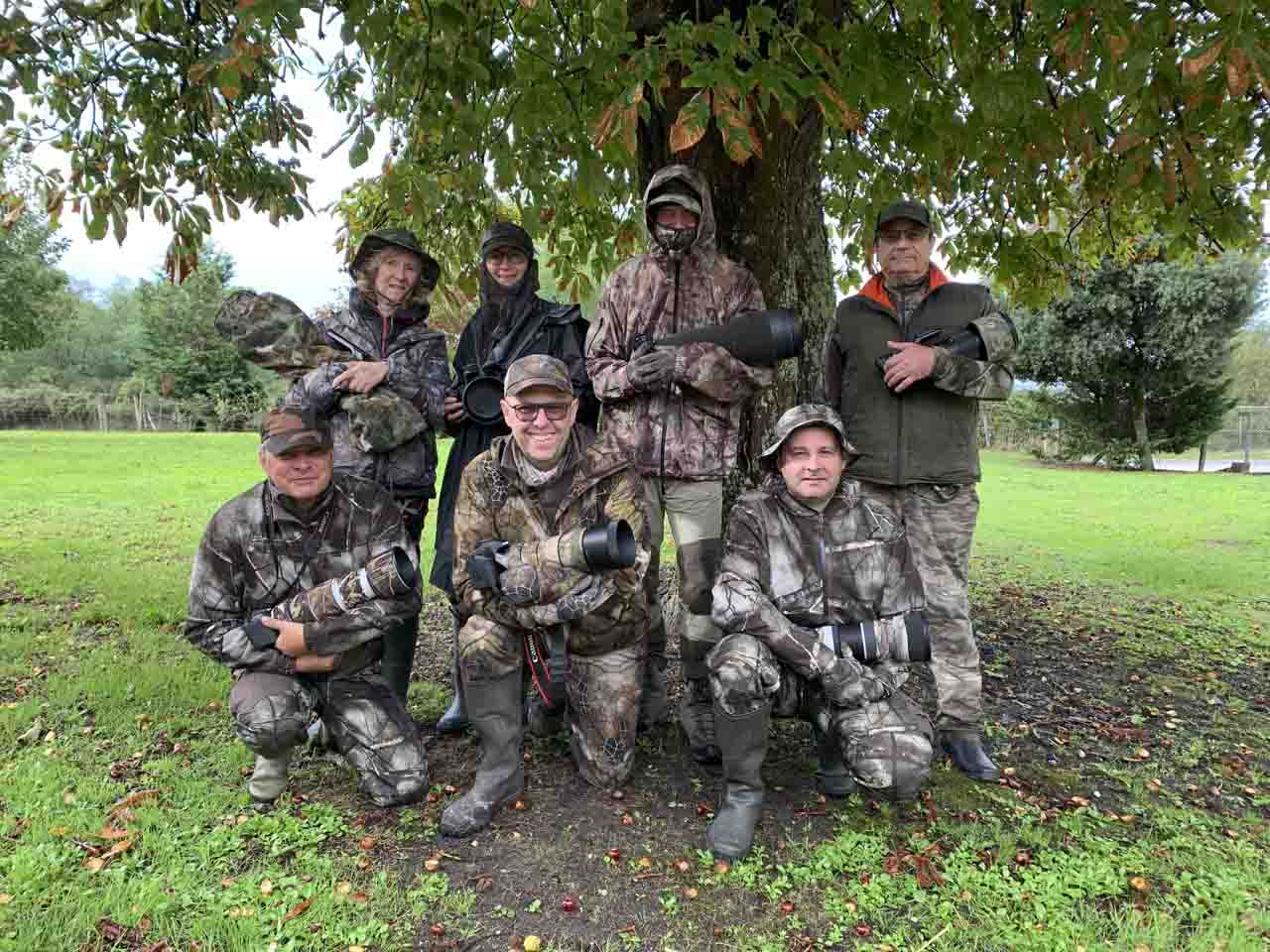 Les participants au stage de photo animalière brame du cerf du 23 septembre 2024 en Charente-Maritime.