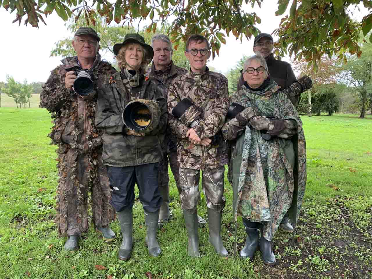 Les participants au stage de photo animalière brame du cerf du 14 octobre 2024 en Charente-Maritime.