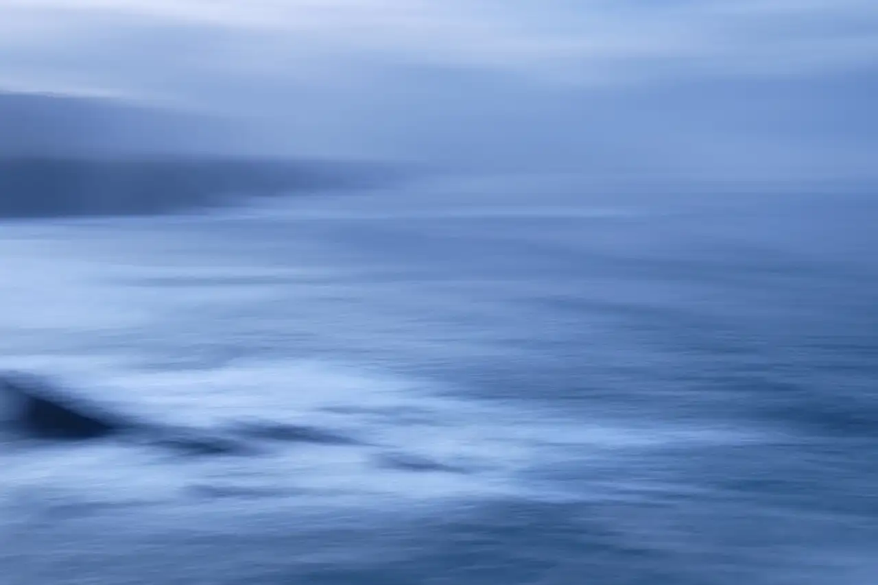 Atlantic ocean off the coast of Asturias in Spain photographed in ICM.