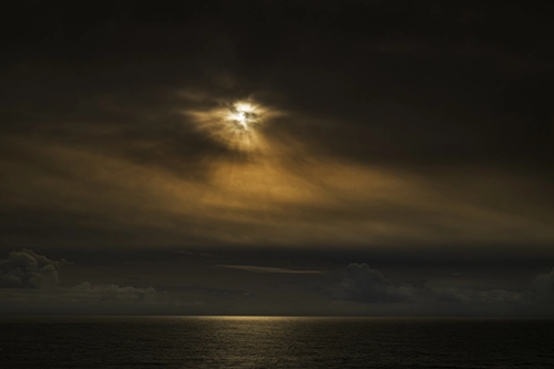 Sunset on the Atlantic ocean in Brittany.