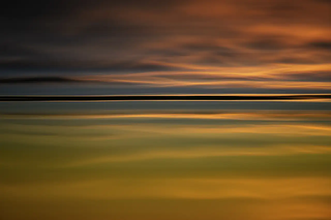 Abstract photo of reflections of light at the surface of water