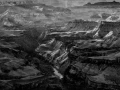 Le Grand Canyon en Arizona aux Etats-Unis en noir et blanc.