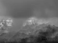 Le Grand Canyon en Arizona aux Etats-Unis en noir et blanc.