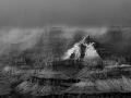 Le Grand Canyon en Arizona aux Etats-Unis en noir et blanc.