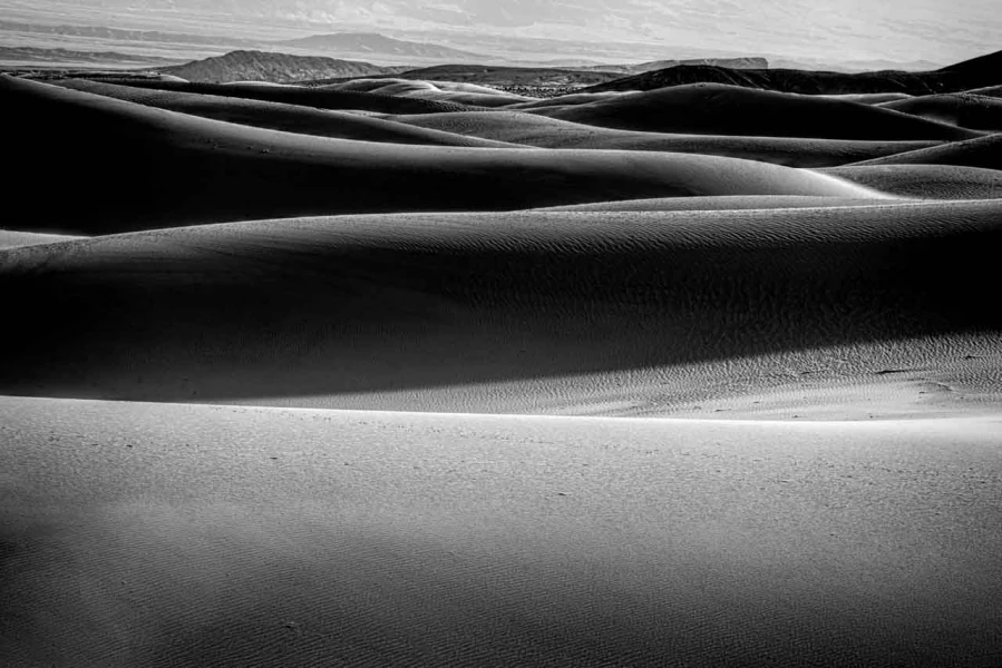 Death Valley in California in United States in black and white
