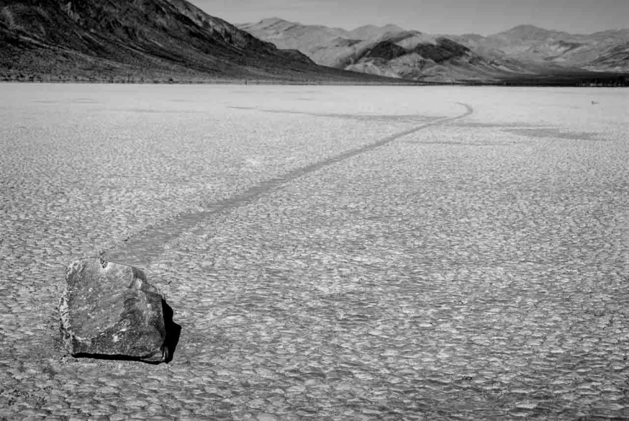 Death Valley in California in United States in black and white