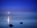 Blue hour at dawn on Yellowstone lake.
