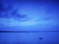 Blue hour at dawn on Yellowstone lake.