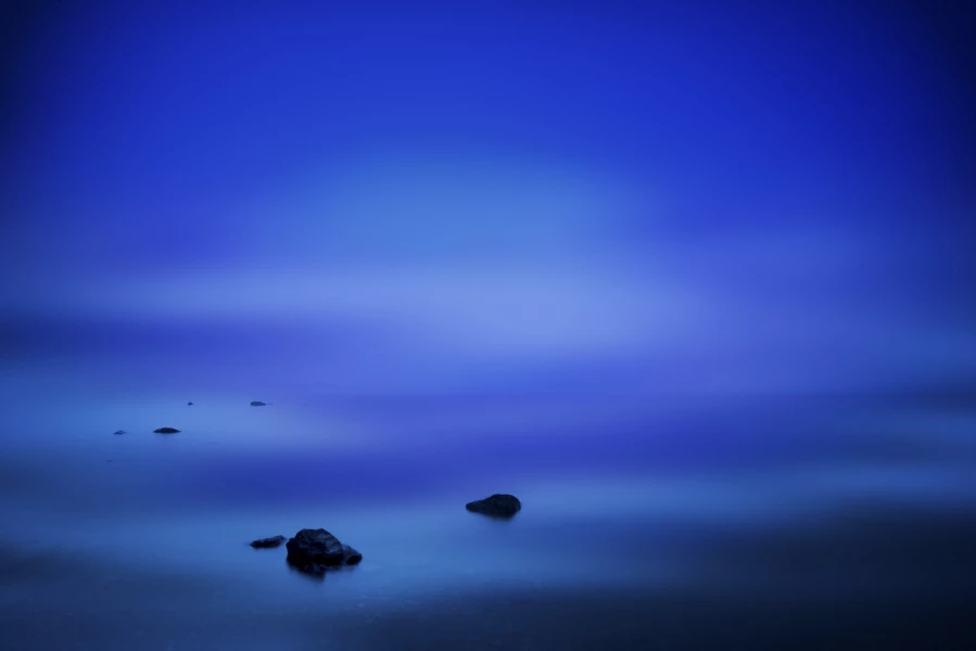 Blue hour at dawn on Yellowstone lake.