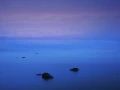 Blue hour at dawn on Yellowstone lake.