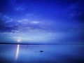 Blue hour at dawn on Yellowstone lake.