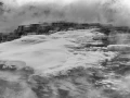 Snowy landscape of yellowstone in winter.