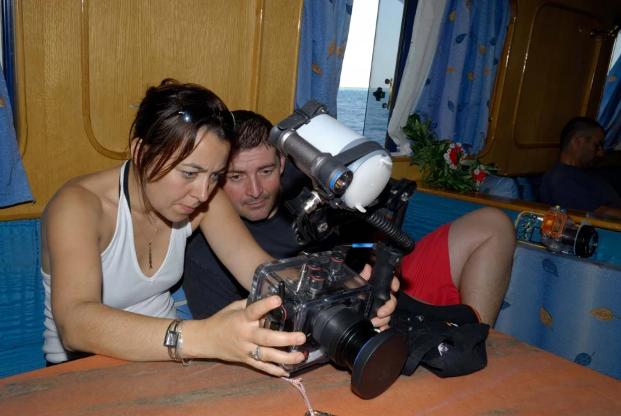 Ambiance des stages photo sous-marine avec Amar Guillen, Photogr