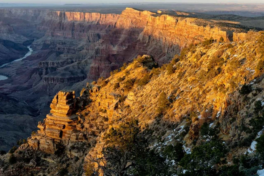 La rive sud du Grand Canyon dans l'état de l'Arizona aux Etats-