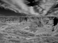 Photo of Canyon de Chelly in Arizona in black and white.