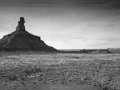 Paysage de Valley of the Gods dans l'Utah en noir et blanc.