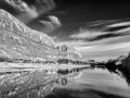 Paysage de Big Bend au Texas en noir et blanc.