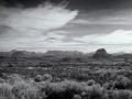Paysage de Big Bend au Texas en noir et blanc.