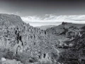 Landscape of Big Bend in Texas in black and white.