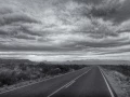 Paysage de Big Bend au Texas en noir et blanc.