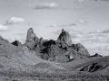 Paysage de Big Bend au Texas en noir et blanc.