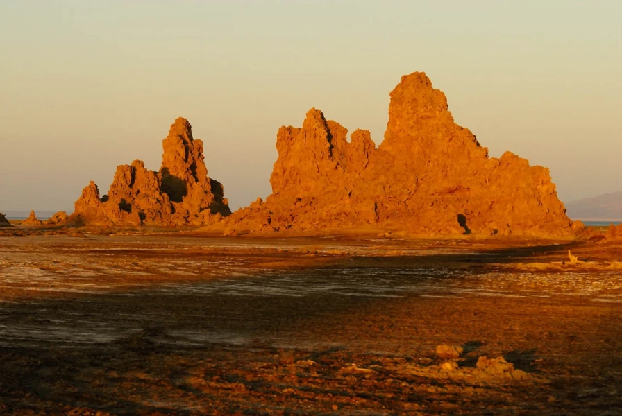 Paysage de Lac Abbé à Djibouti.