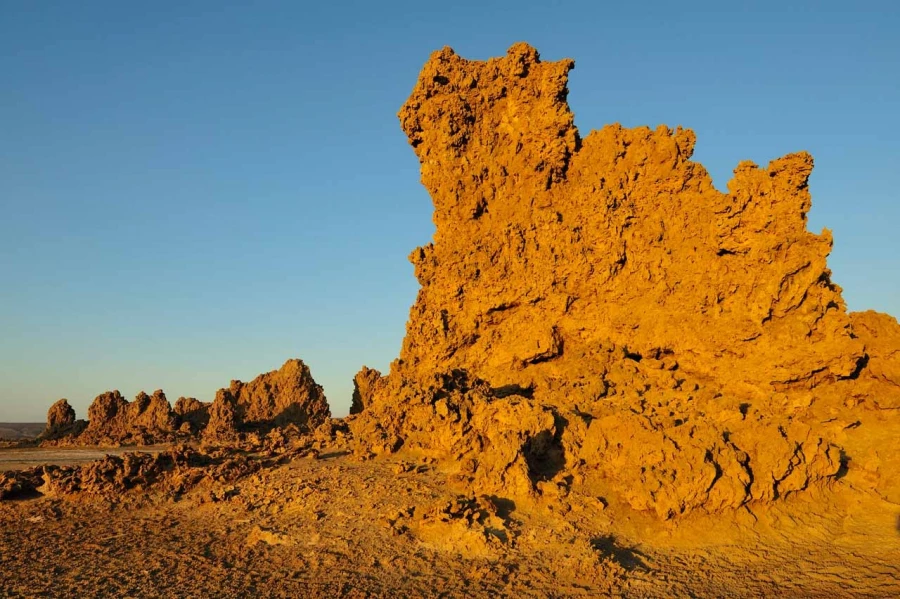 Paysage de Lac Abbé à Djibouti.