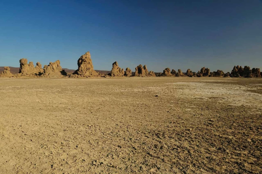 Paysage de Lac Abbé à Djibouti.