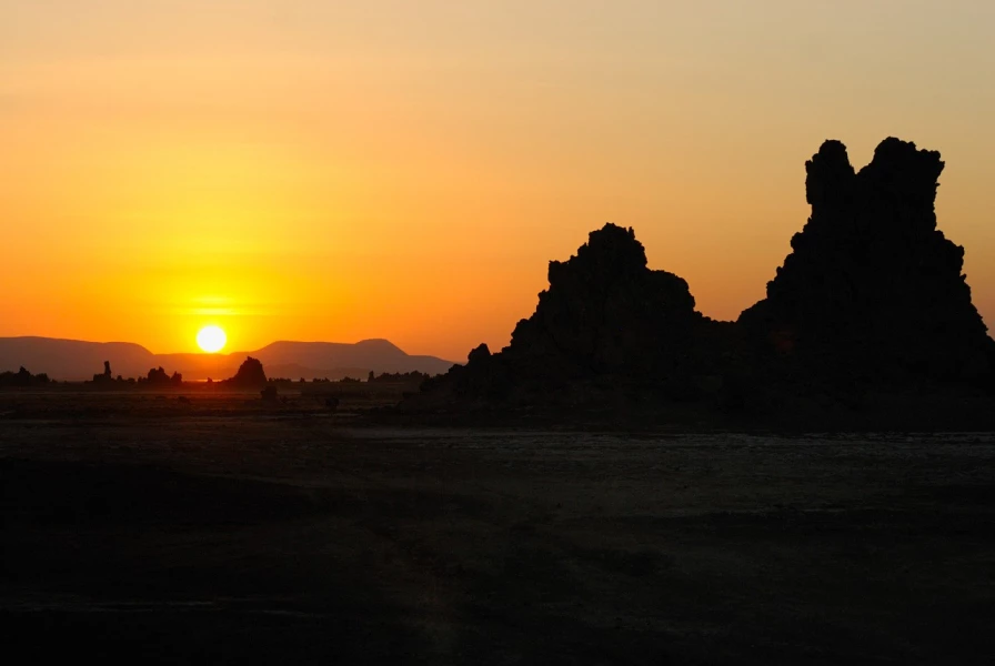 Paysage de Lac Abbé à Djibouti.