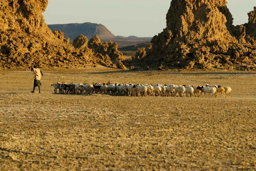 Paysage de Lac Abbé à Djibouti.