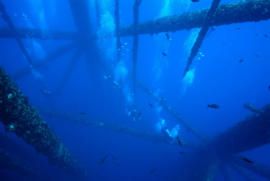 Plonger sur une plateforme pétrolière dans le Golfe du Mexique au Texas