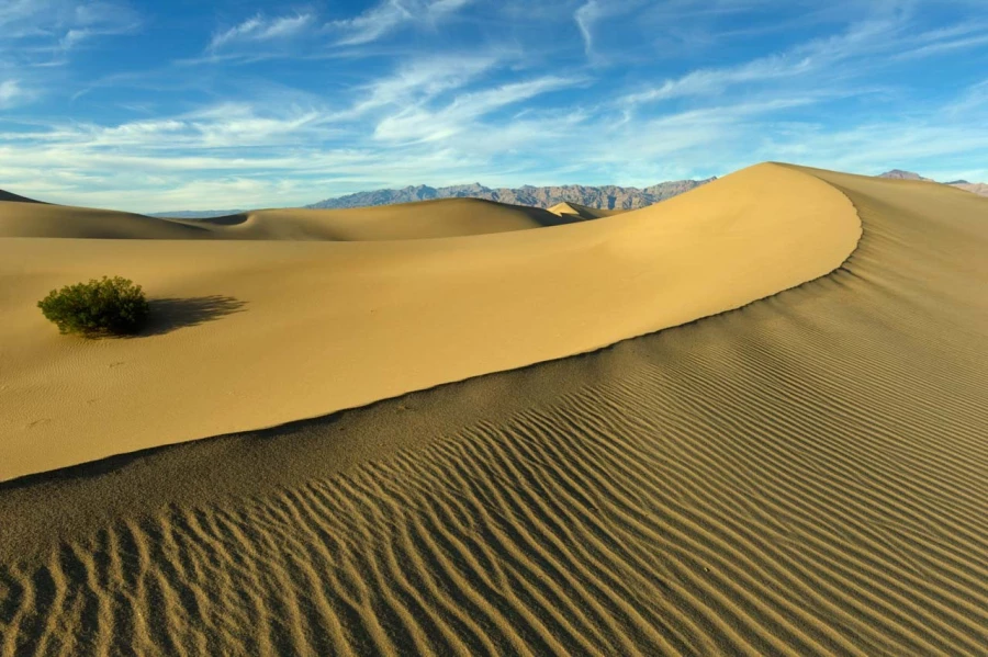 Landscape of Death Valley in California.