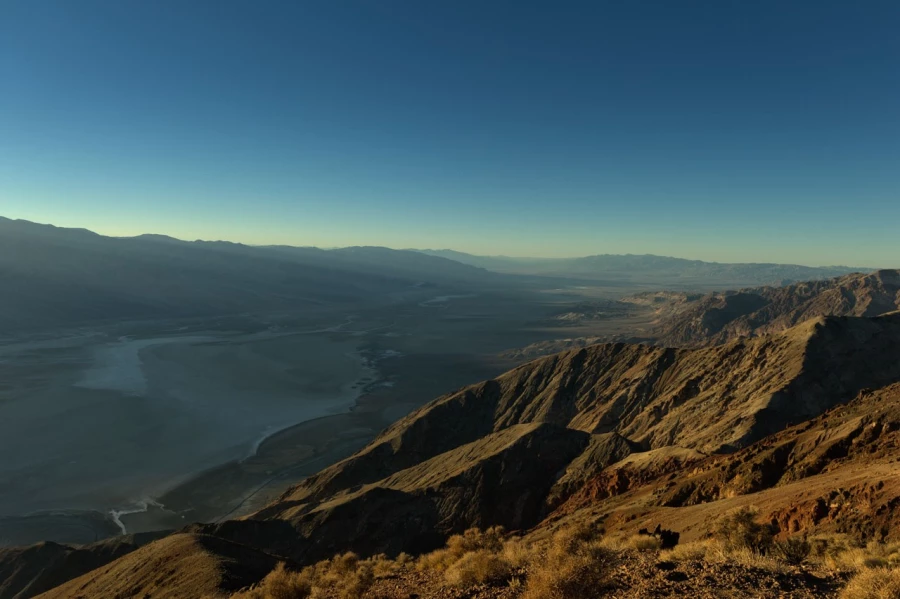 Landscape of Death Valley in California.