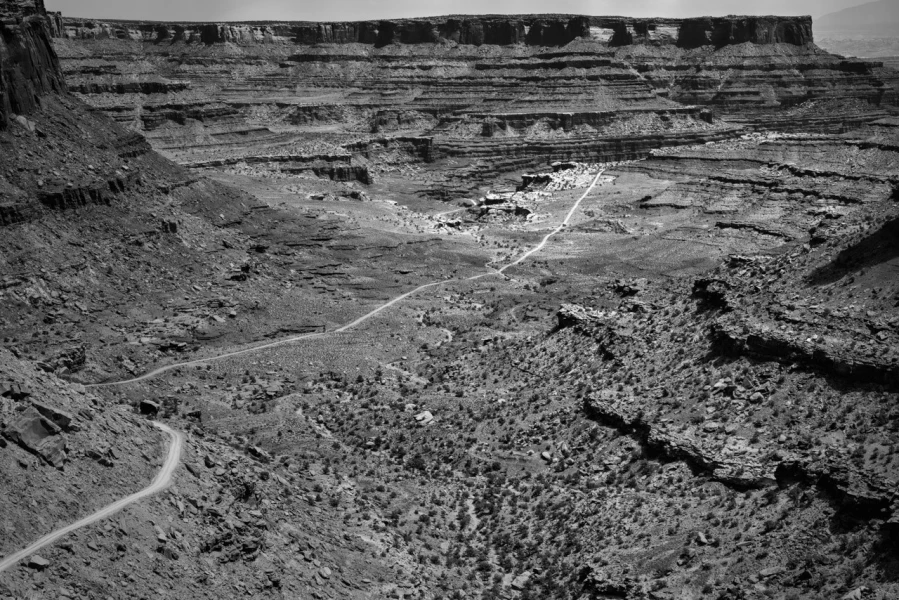 Paysage en noir et blanc de Island in the Sky dans les Canyonlan