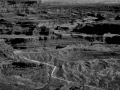 Landscape in black and white of Island in the Sky in the Canyonl
