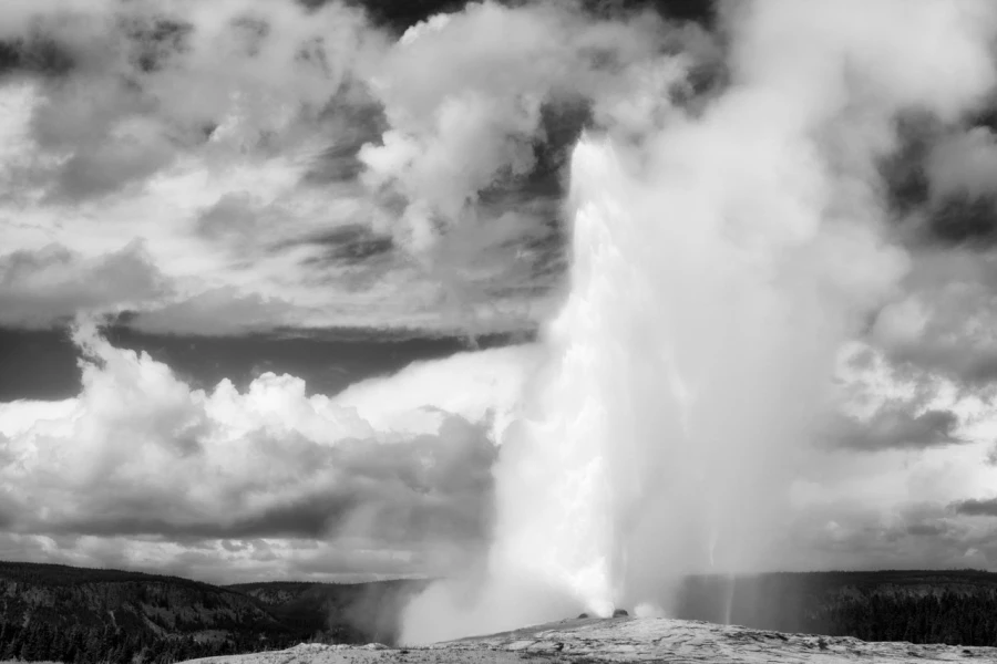 25 landscape yellowstone in black and white